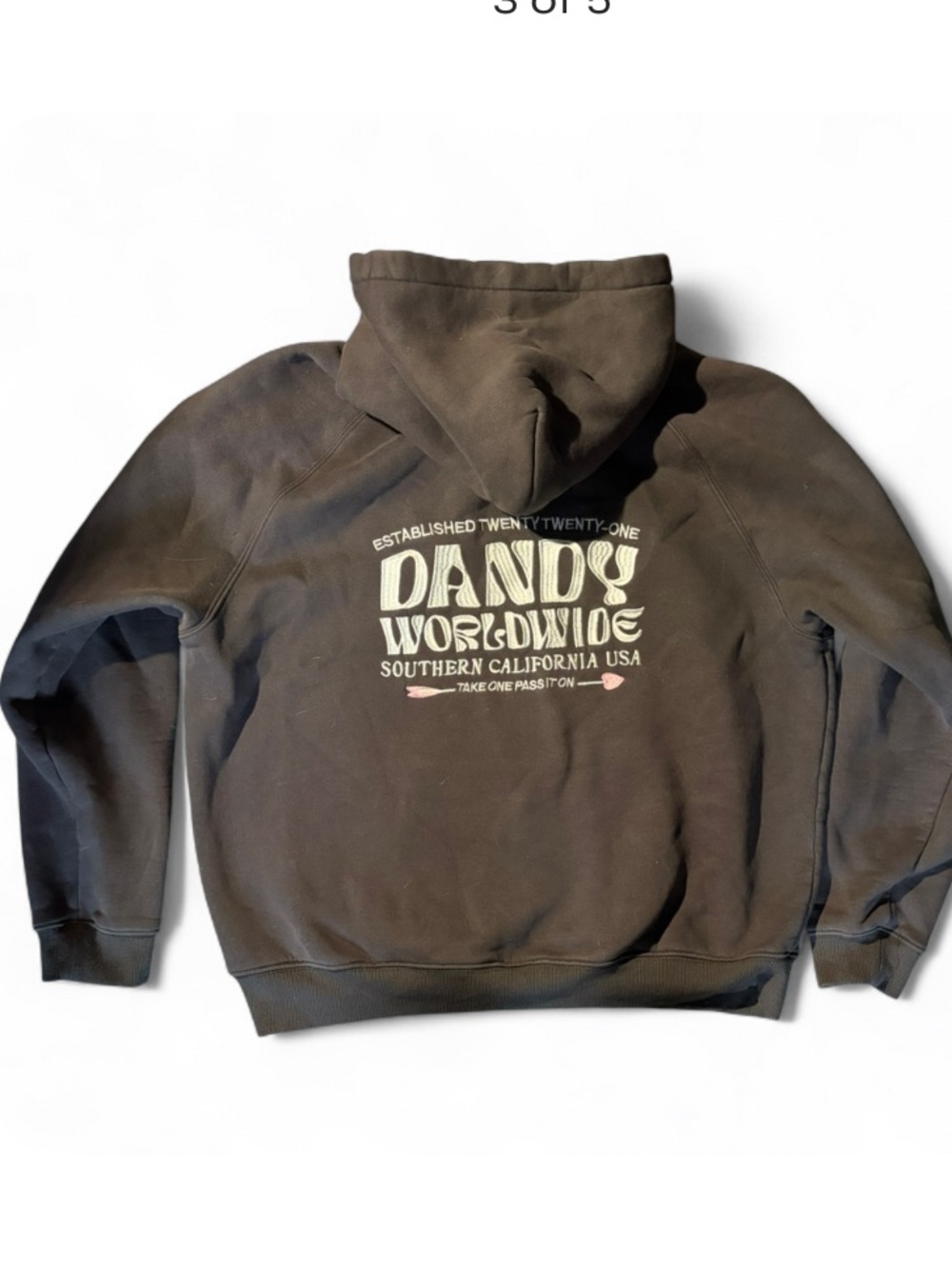 Dandy Worldwide Embroidered Heart Hoodie Medium - Picture 4 of 5